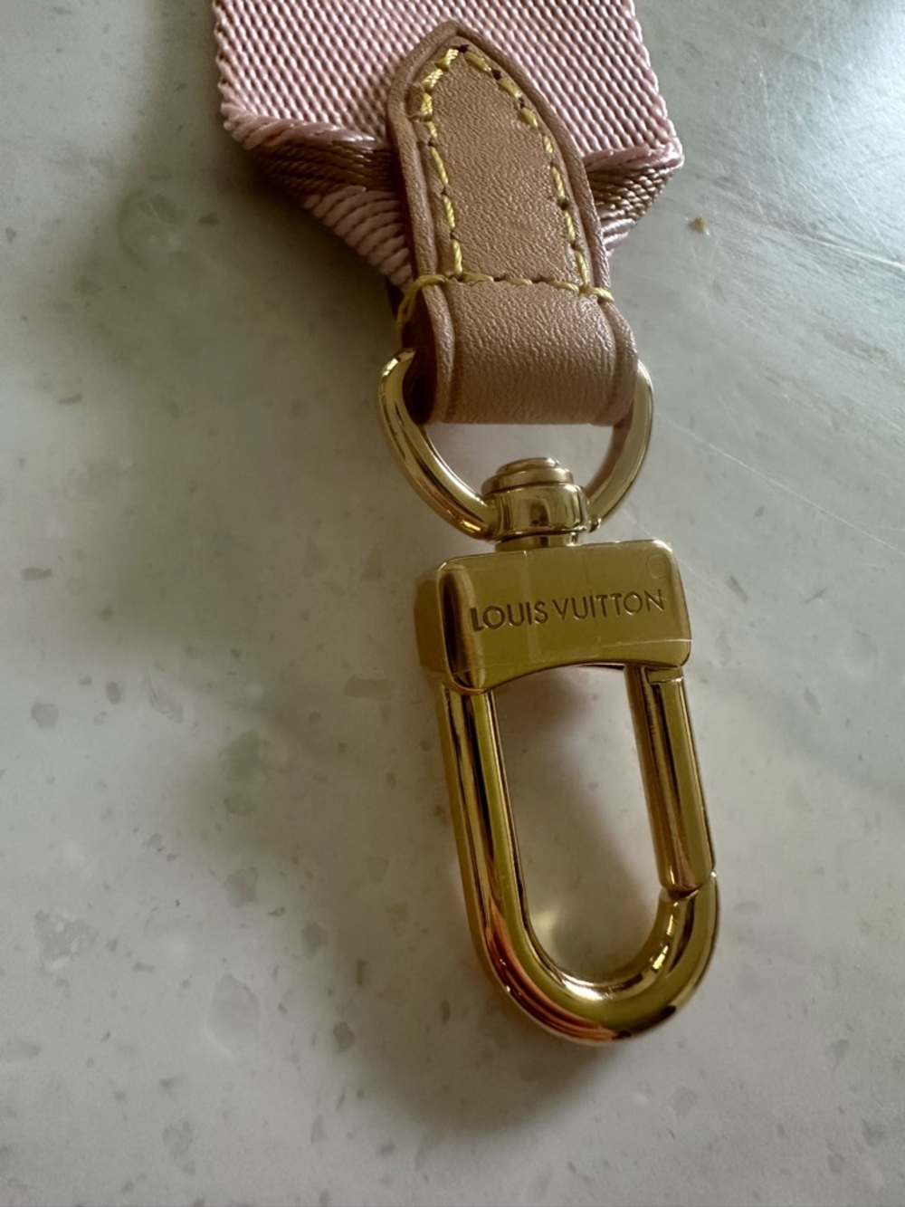 Louis Vuitton Pink Logo Jacquard Strap with Gold Hardware - Picture 5 of 7